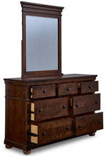 Canterbury 7 Drawer Dresser - Warm Cherry