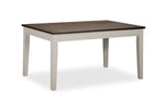 Caylie Dining Table - Ivory, Driftwood