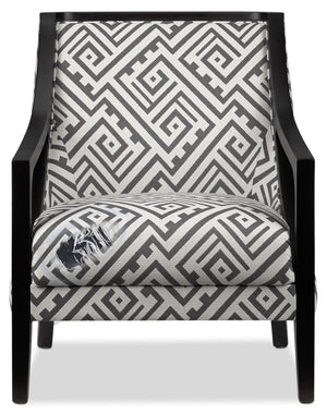 Rowena Accent Chair - White and Grey - Open-Box