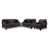 Crizia Sofa, Loveseat and Chair Set - Dark Grey