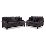 Crizia Sofa and Loveseat Set - Dark Grey