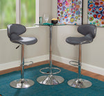 Beldon Bar Height Stool - Dark Grey, Chrome