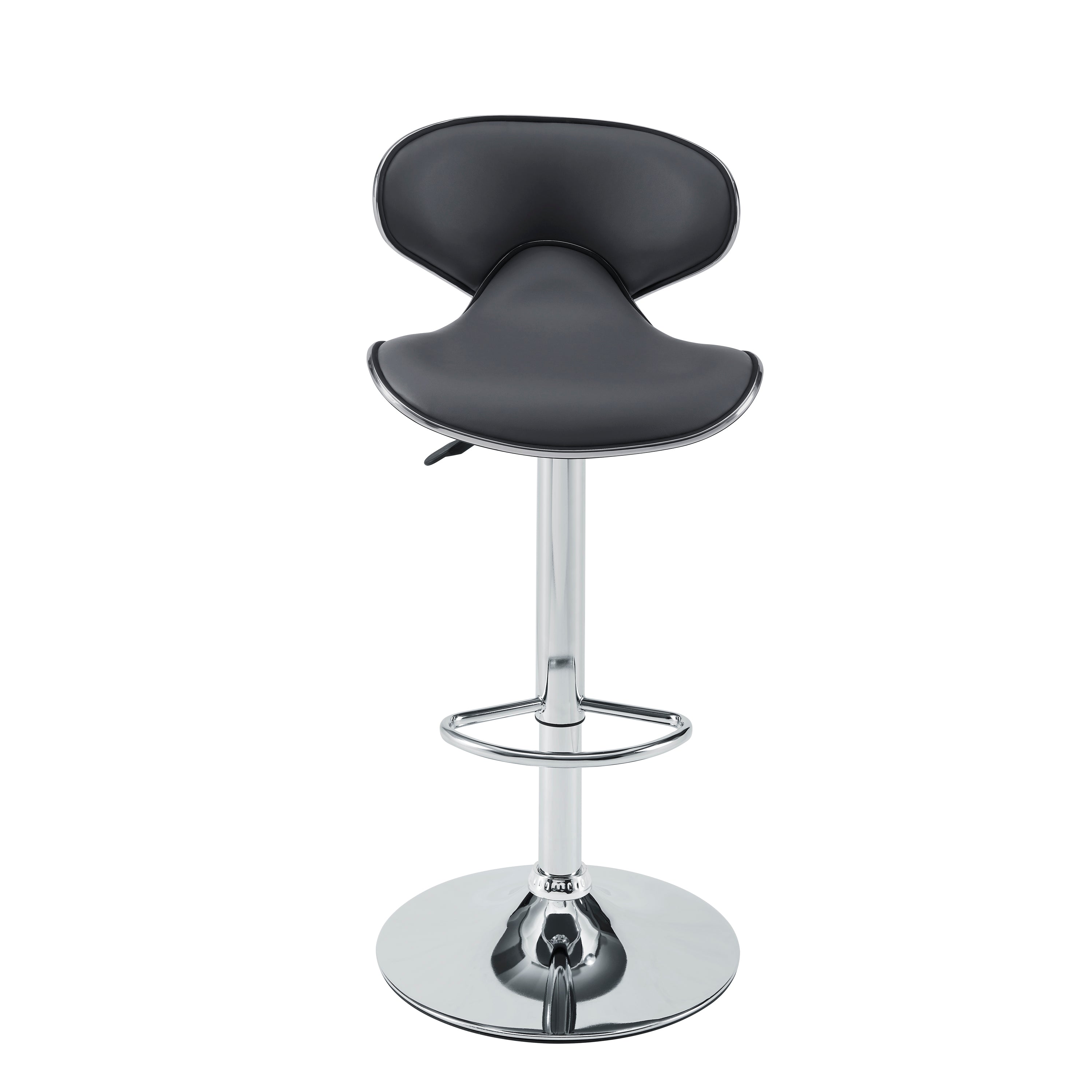 Beldon Bar Height Stool - Dark Grey, Chrome