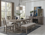 Paxton Place 6-Piece Dining Set With Bench - Grayish Brown