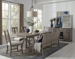 Paxton Place 6-Piece Dining Set With Bench With Back - Grayish Brown