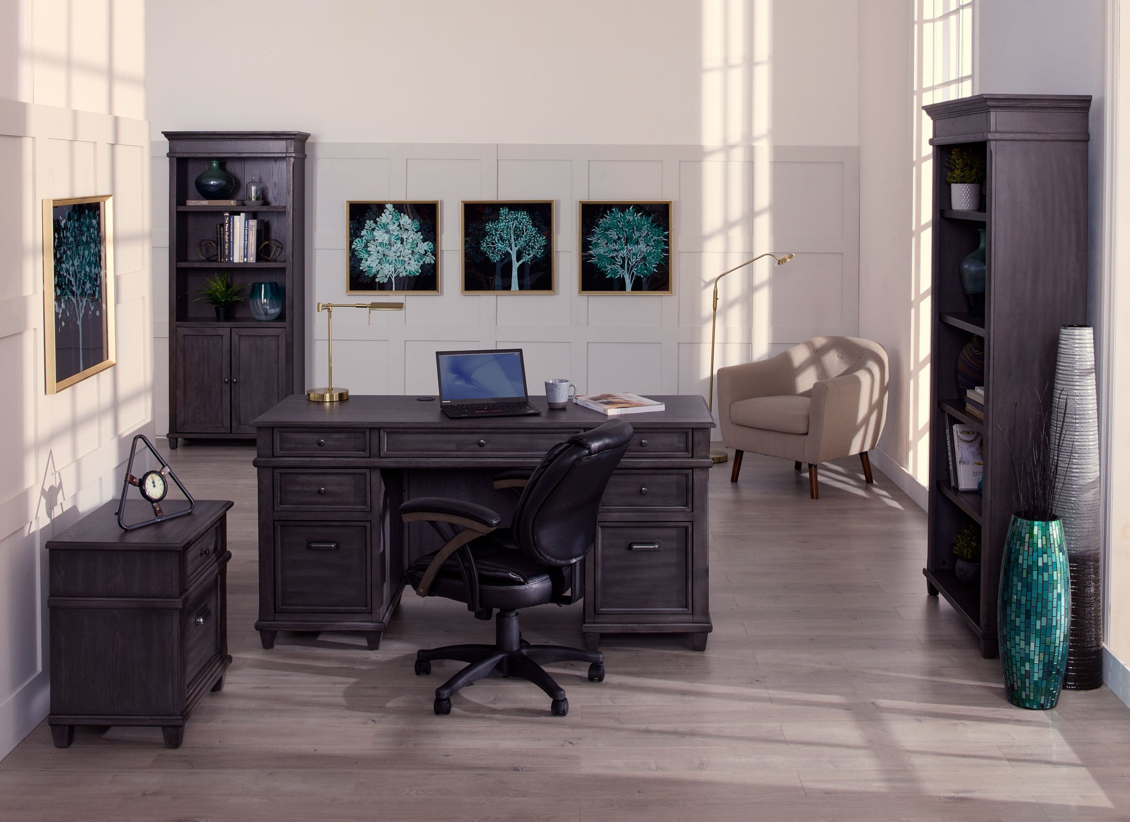 Eastwood 2 Door Bookcase - Grey
