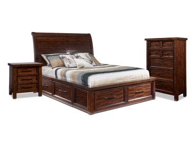 Eden 5-Piece Queen Storage Bedroom Package - Dark Brown