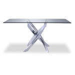 Ellis 5-Piece Dining Set- Glass, Chrome, White