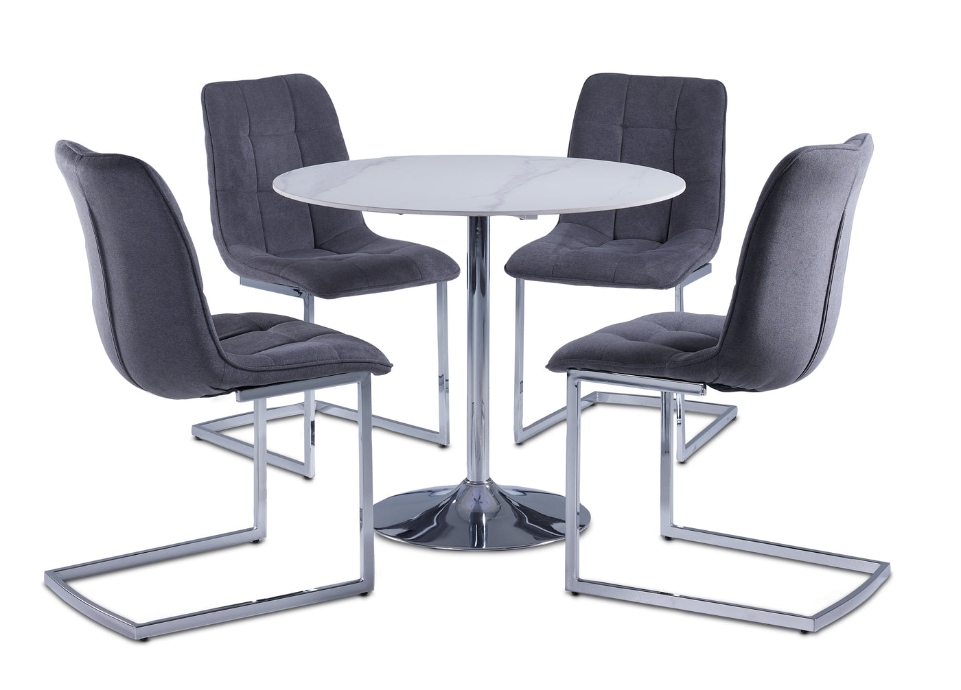 Elly II 5-Piece Dining Set - White/Grey