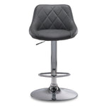 Esma Bar Height Stool - Grey, Chrome