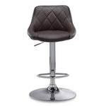 Esma Bar Height Stool - Brown, Chrome