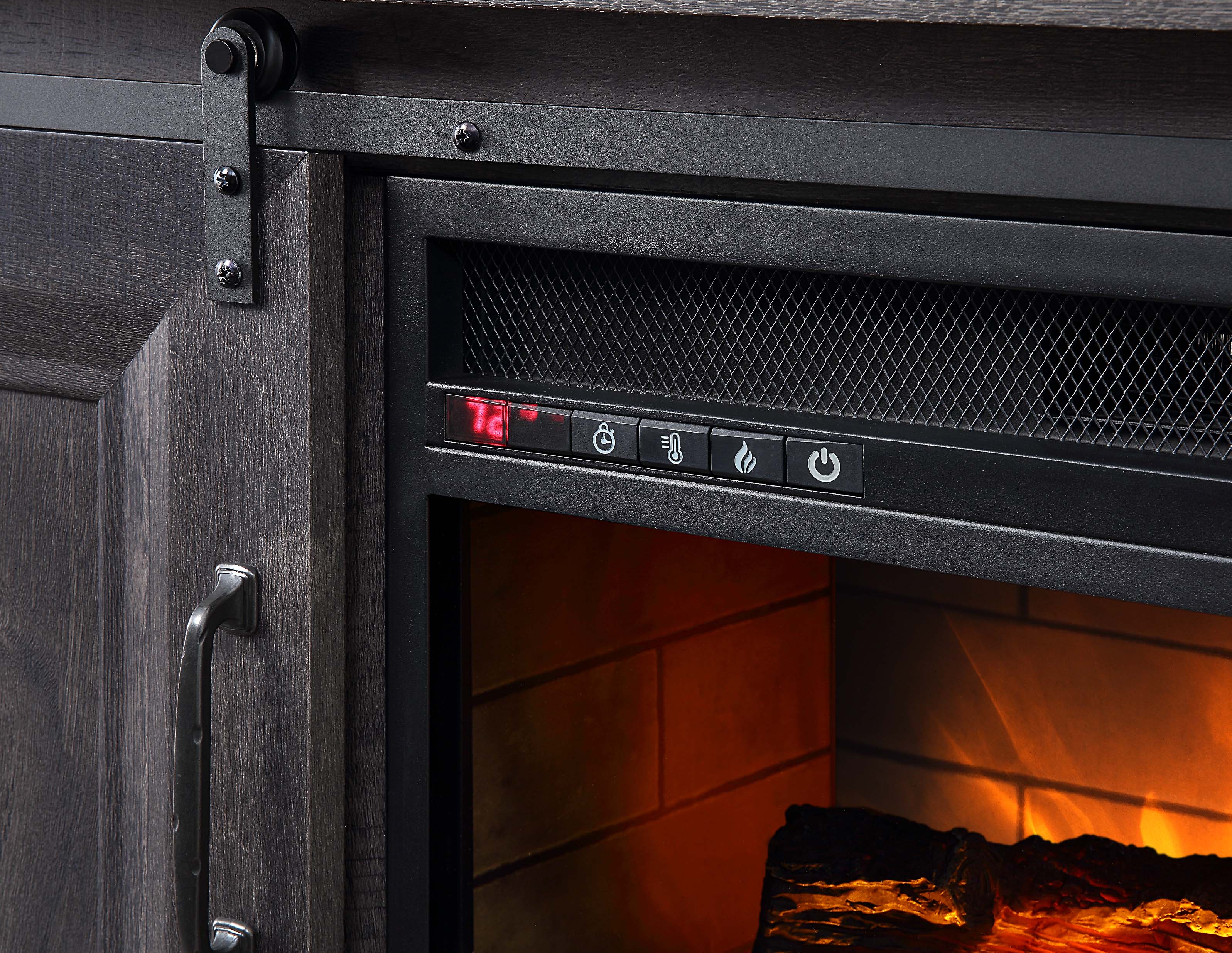 Preston Fireplace TV Stand - Charcoal