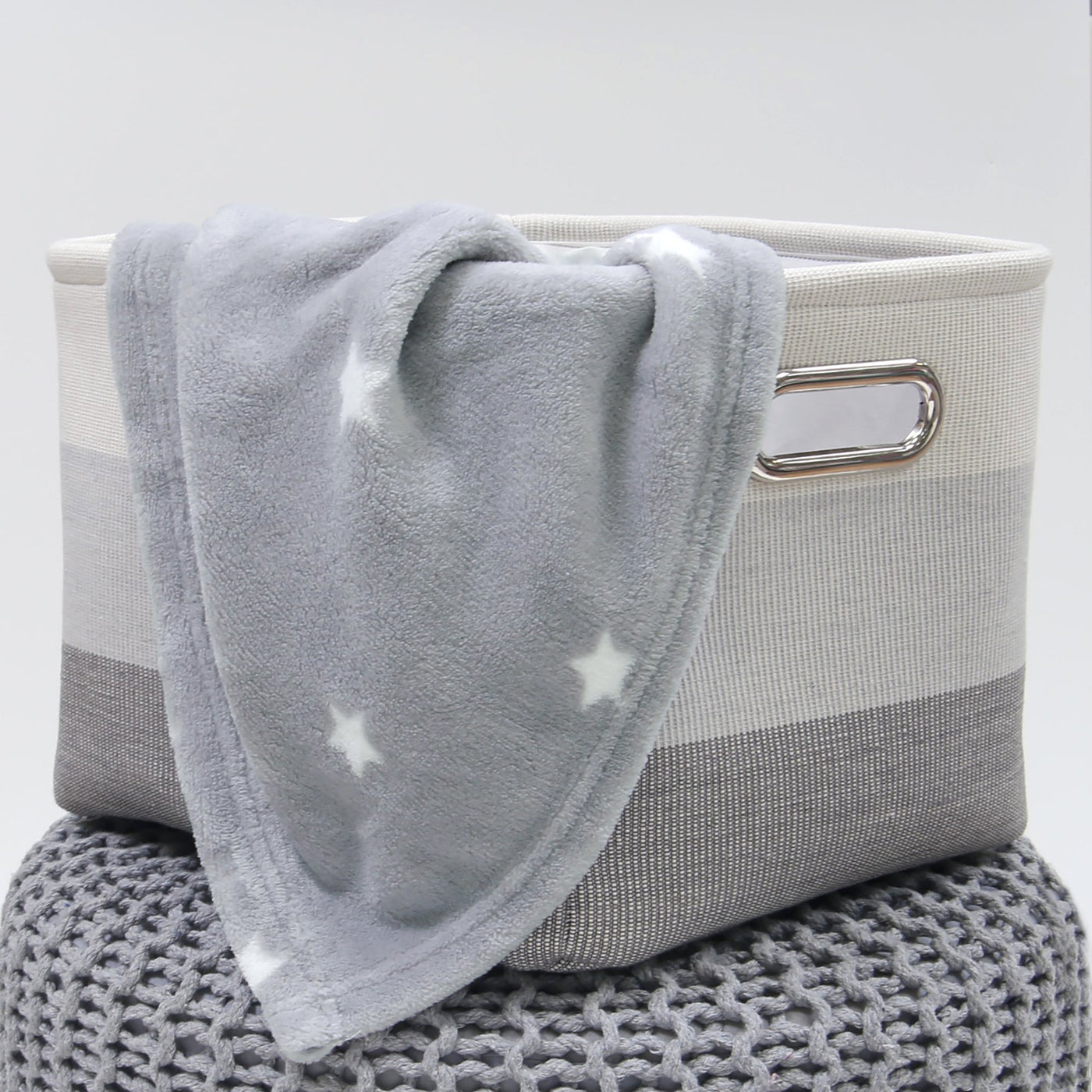 Baby Jungle Storage Basket - Grey Ombre
