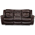 Cooper Reclining Leather Sofa - Brown
