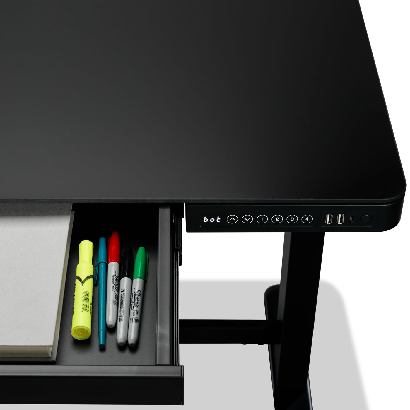 Maddox Adjustable Height Desk - Black