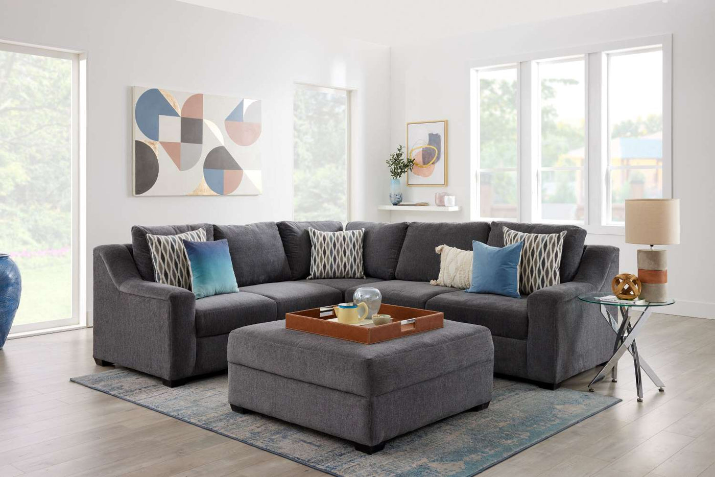 Selene 2 Pc. Sectional with Left-Facing Corner Sofa - Slate