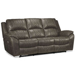 Wesley Dual Power Reclining Sofa, Dual Power Reclining Loveseat w/Console and Dual Power Recliner Set - Granite