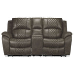 Wesley Dual Power Reclining Loveseat with Console - Granite