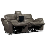 Wesley Dual Power Reclining Loveseat with Console - Granite