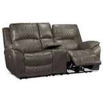 Wesley Dual Power Reclining Loveseat with Console - Granite