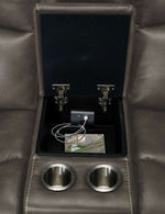 Wesley Dual Power Reclining Loveseat with Console - Granite