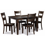 Holland 5- Piece Dining set- Dark oak with Wire - Brushed Finish