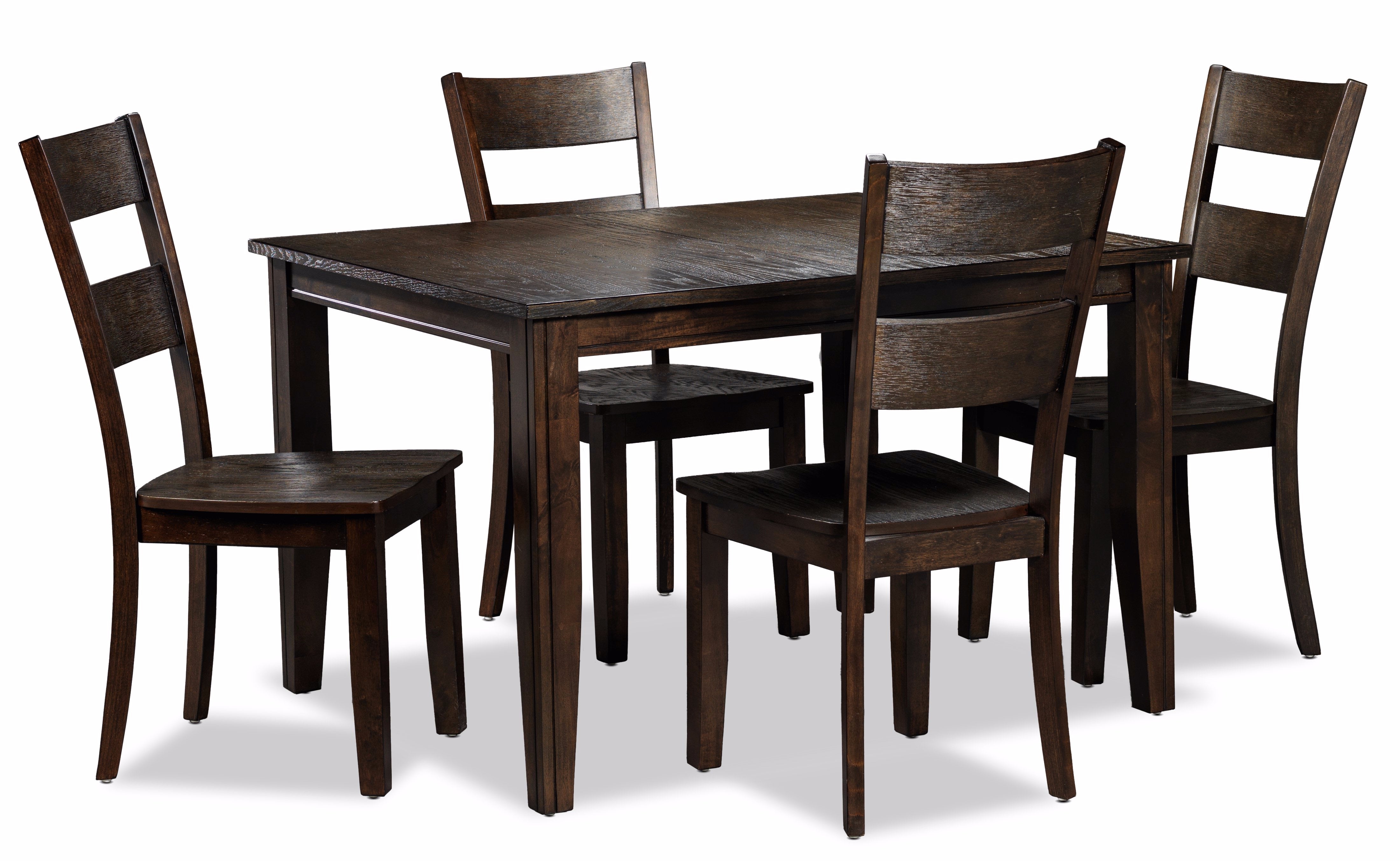 Holland 5- Piece Dining set- Dark oak with Wire - Brushed Finish