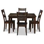 Holland 5- Piece Dining set- Dark oak with Wire - Brushed Finish