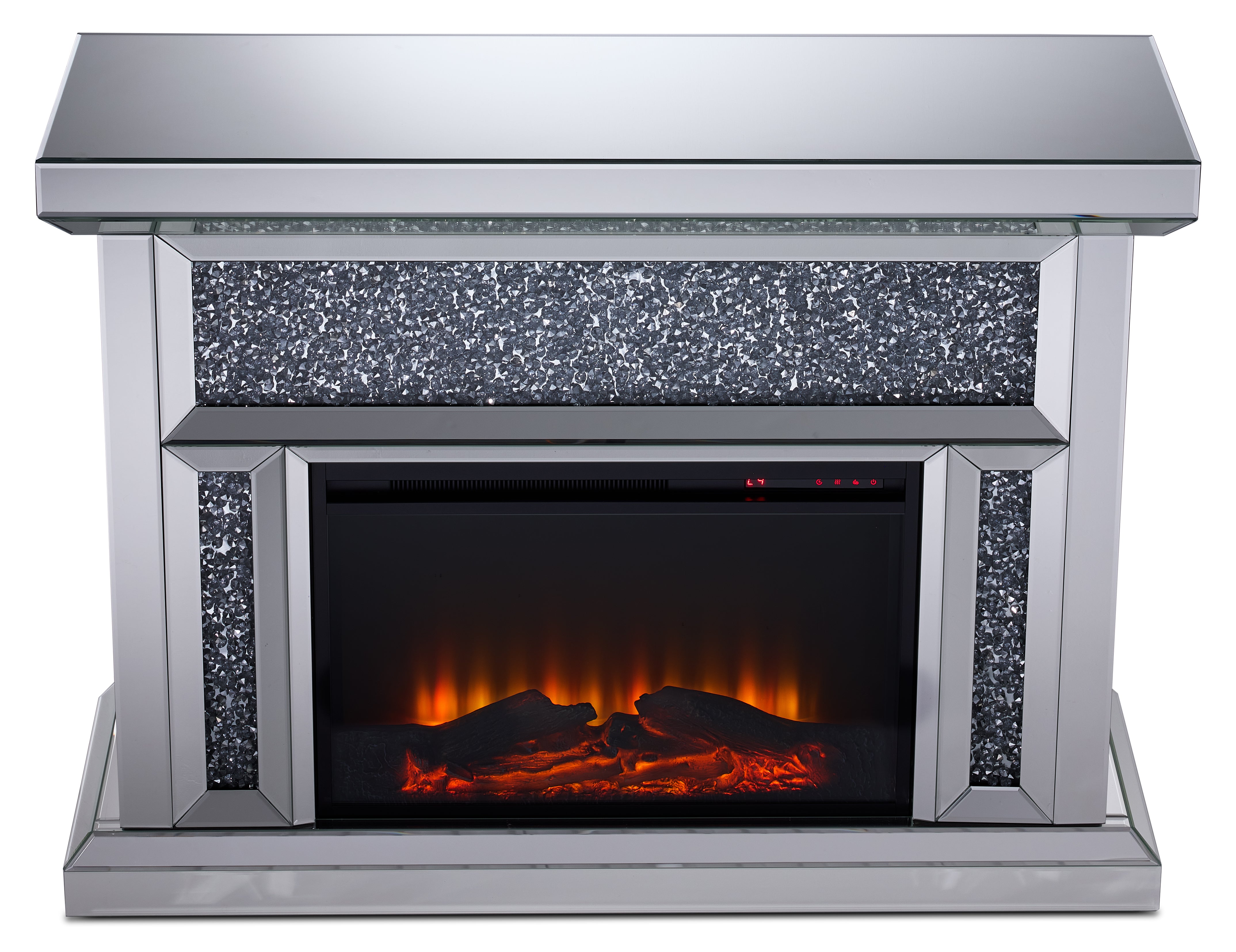Hollywood Fireplace - Mirrored Glass