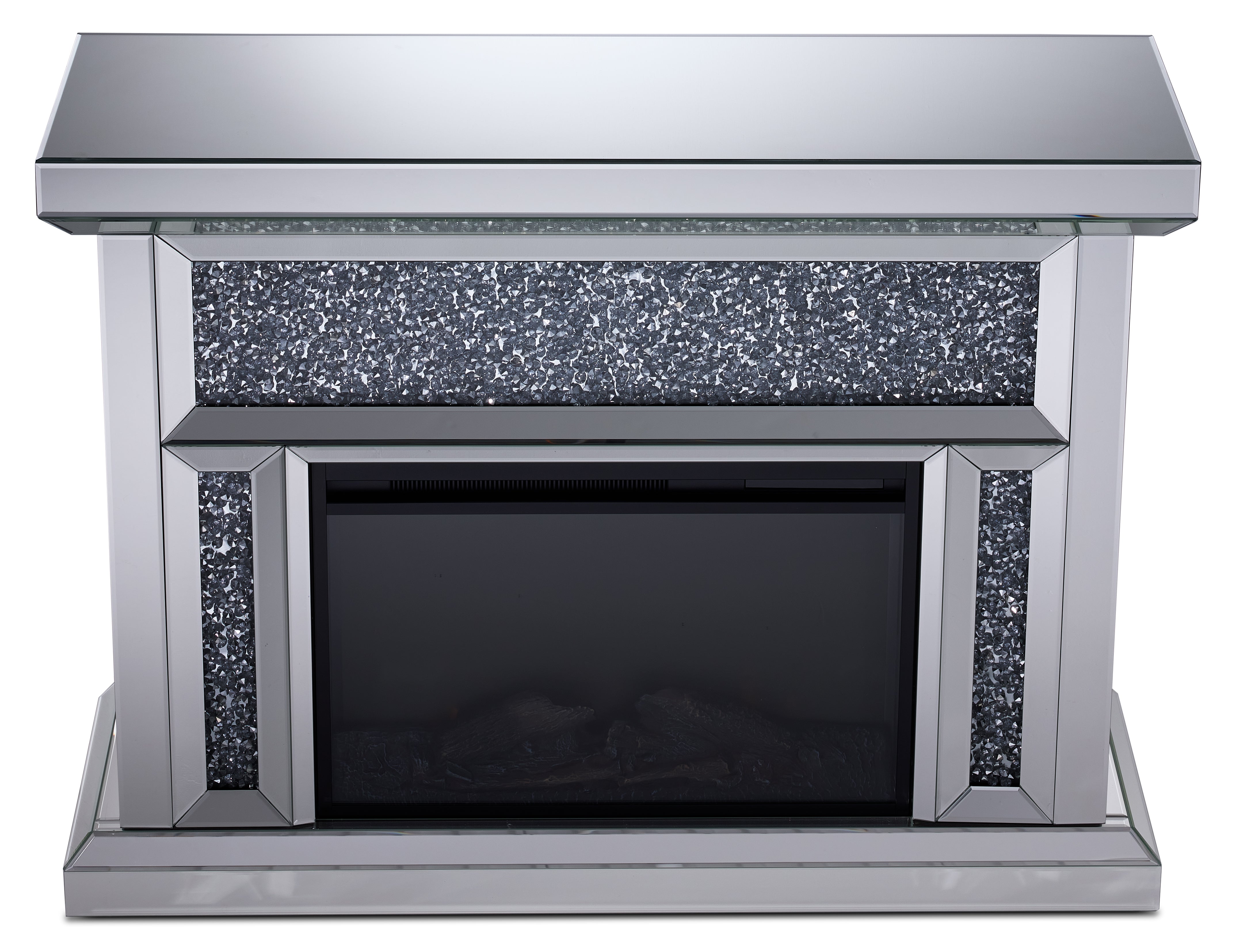 Hollywood Fireplace - Mirrored Glass