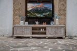 Aruba 93" TV Stand - White Sea Finish