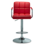 Kane Bar Height Stool - Red, Chrome