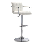 Kane Bar Height Stool - White, Chrome