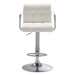 Kane Bar Height Stool - White, Chrome