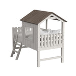 Lodge Twin Bed with Ladder Fencing - Cream