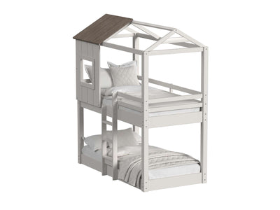 Lodge Twin Over Twin Bunk Bed - Cream