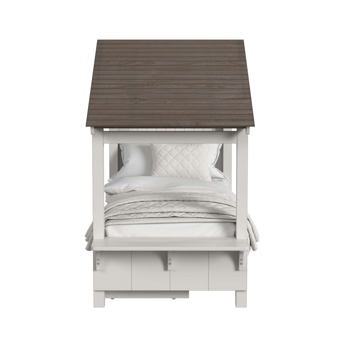 Lodge Twin Bed with Full Roof - Cream
