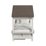 Lodge Twin Bed with Full Roof - Cream