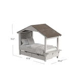 Lodge Twin Bed with Full Roof - Cream