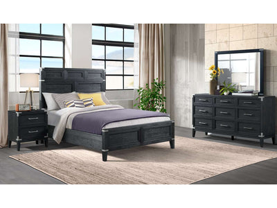 Laguna 6-Piece Queen Bedroom Package - Weathered Oak and Black