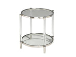 Lark End Table - Glass and Chrome