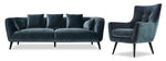 Maja Sofa and Accent Chair Set - Grey