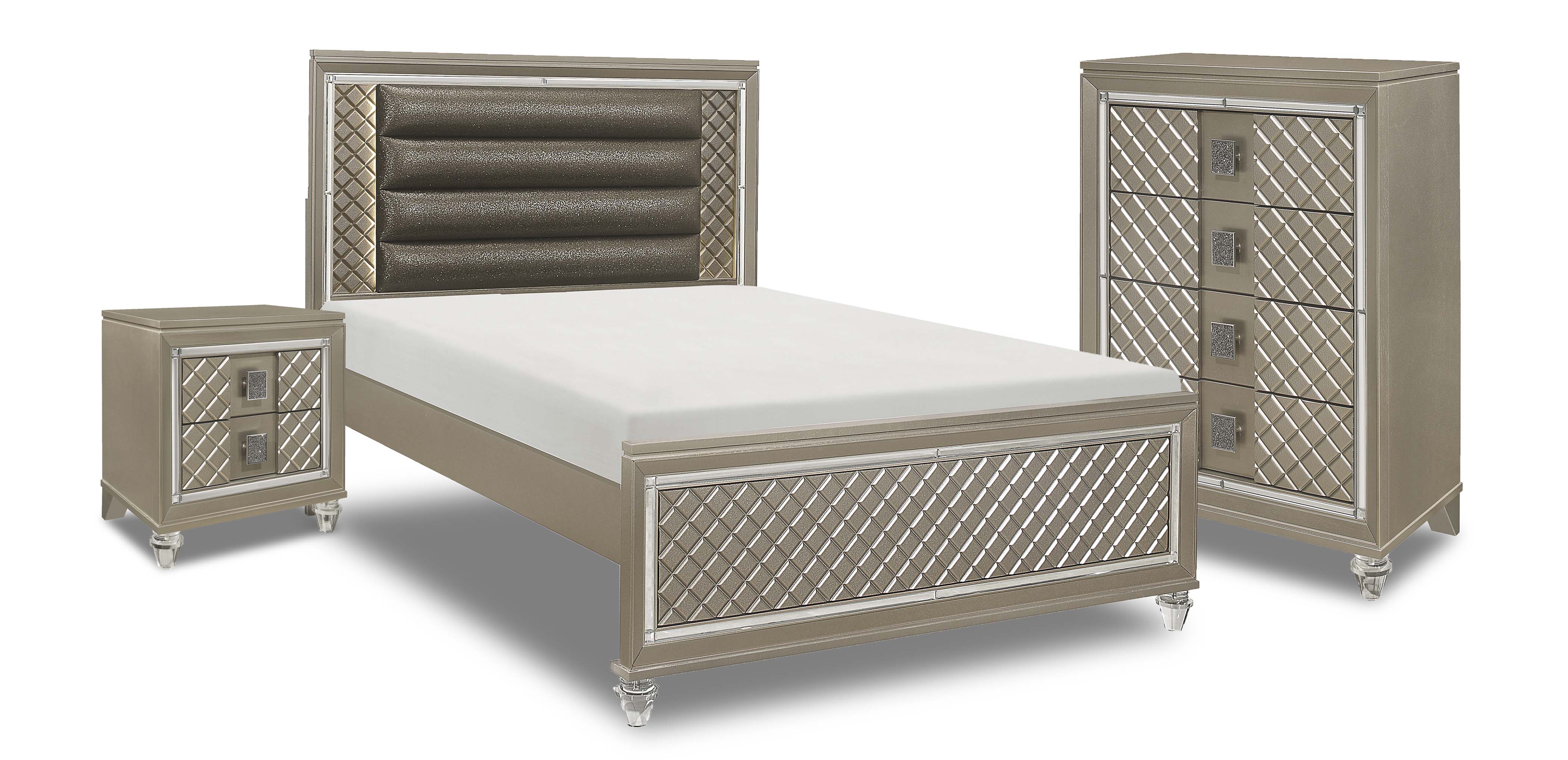 Meera 5-Piece Full Bedroom Package - Champagne