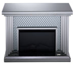 Miami Fireplace with Log Insert - Mirrored Glass