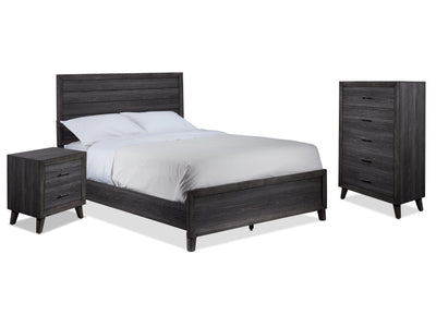Miller 5-Piece King Panel Bedroom Package - Grey