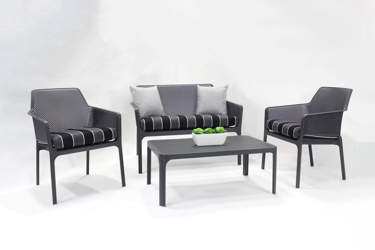Nardi Net Relax  4-Piece Outdoor Conversation Set - Black