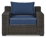 Grasson Lane - Outdoor Chair - Blue, Brown