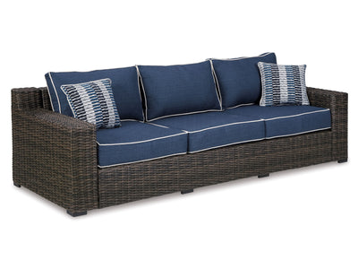 Grasson Lane - Outdoor Sofa - Blue, Brown