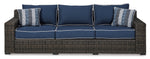 Grasson Lane - Outdoor Sofa - Blue, Brown