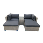Kemble 5-Piece Modular Outdoor Lounge Set - Grey